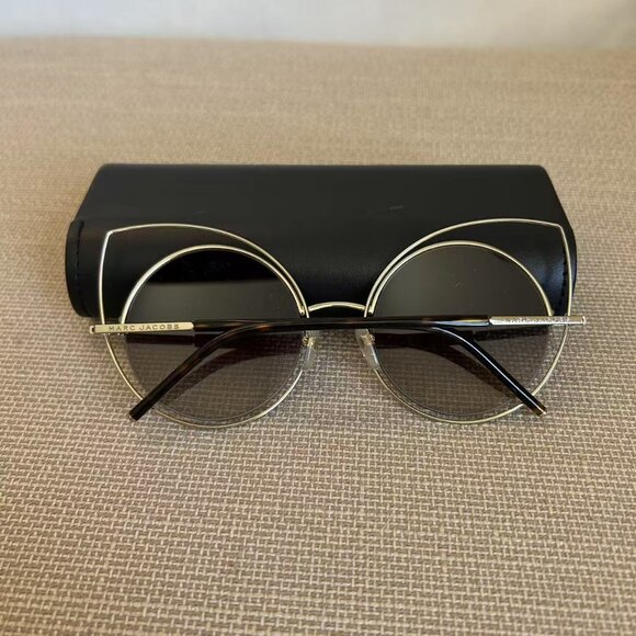 EUC Marc Jacobs 10/S Cat Eye Sunglass Double Metal Wire Frames Gold main image 4
